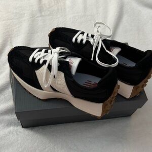 New Balance Women's Black and Cream Sneakers
